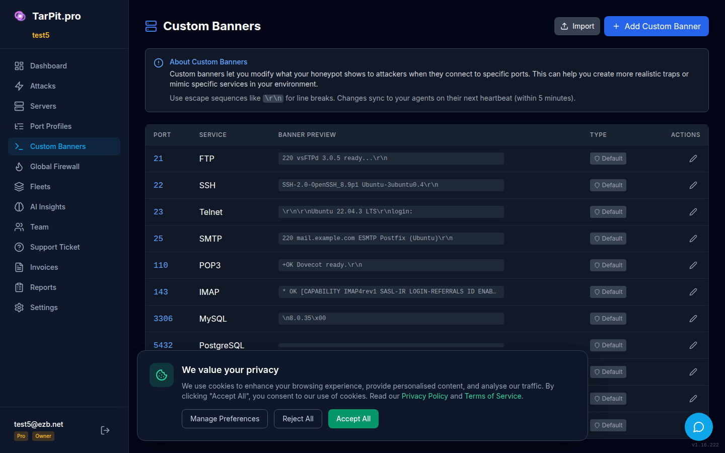 Custom banners editor