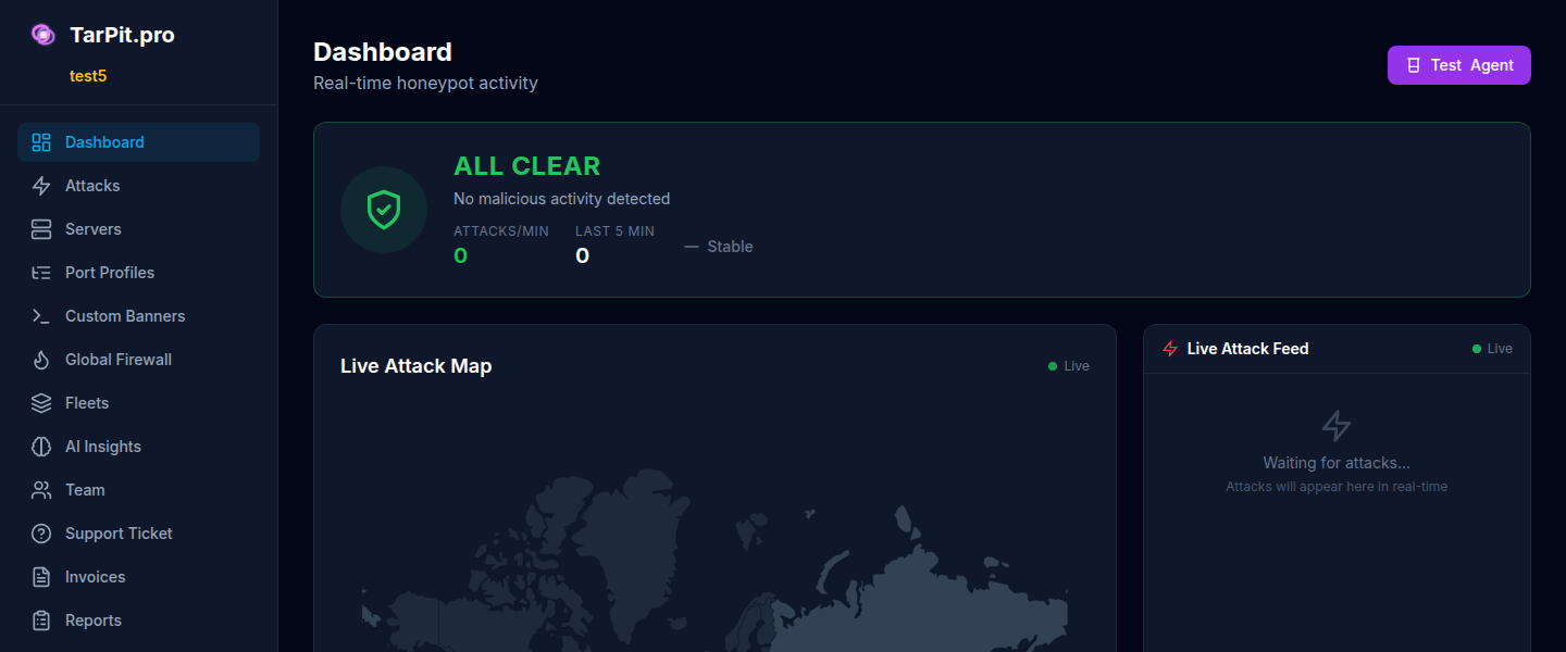 Attack map with geo-located attacks